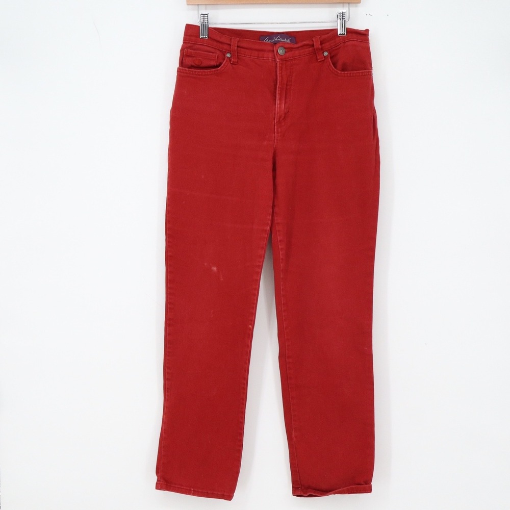 Gloria Vanderbilt Jeans Womens 8 Amanda Red Straight Leg Stretch Denim Excellent